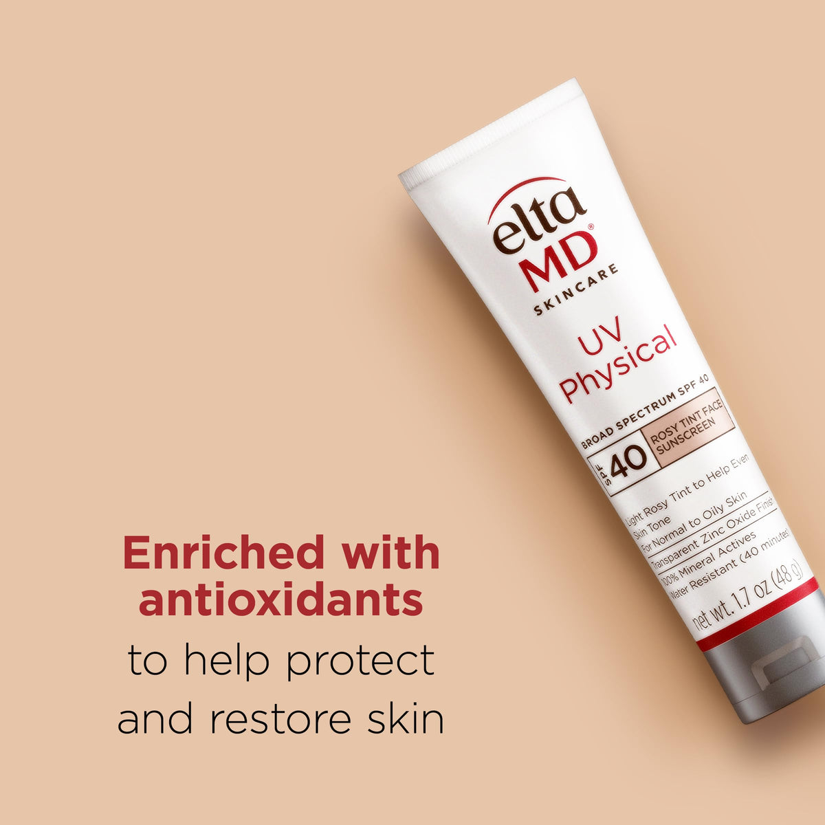 EltaMD Crème Solaire Minérale Tannée Rosée texture sur la peau