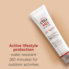 EltaMD Crème Solaire Sport SPF 50 80 min application sur peau