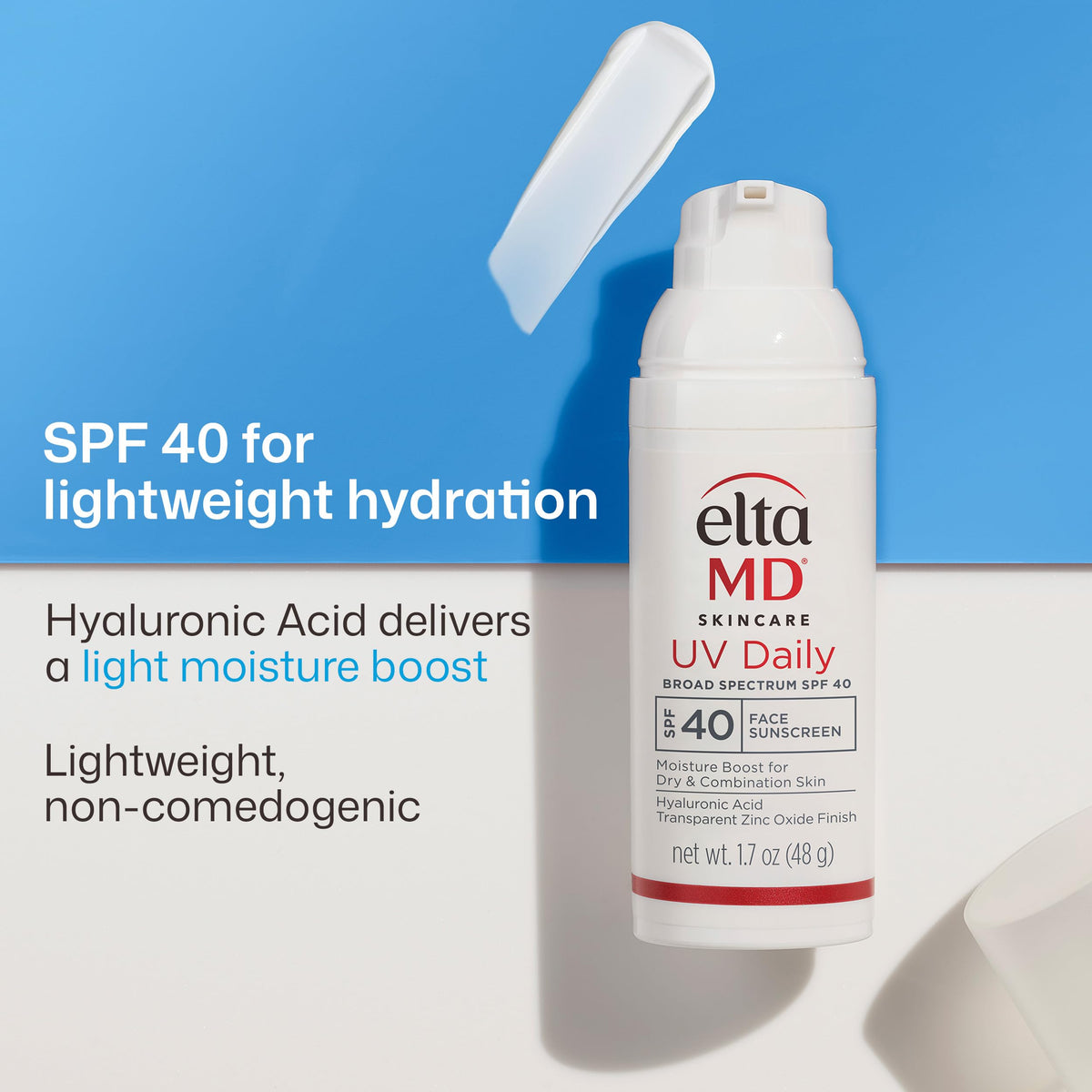 EltaMD Crème Solaire Visage Hydratante SPF 40 bouteille arrière