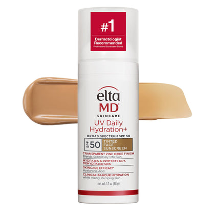 EltaMD UV Daily Hydration+ Crème Solaire Teintée SPF 50 avant avec flacon blanc