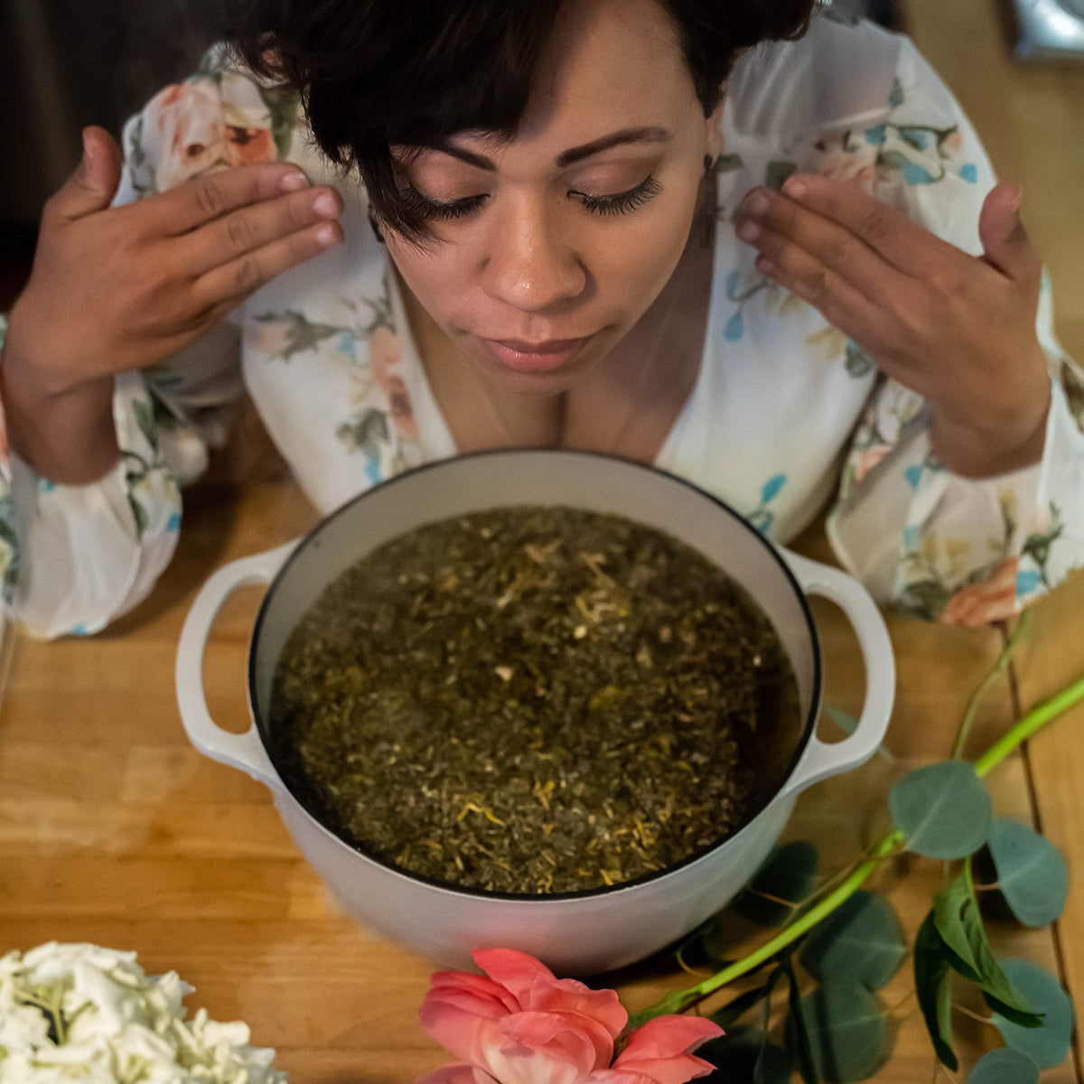 Emballage artisanal de la vapeur faciale botanique WILDFLOWER WELLNESS