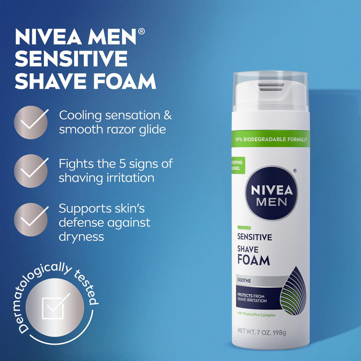 Emballage de 6 canettes de NIVEA MEN Sensitive Shave Foam