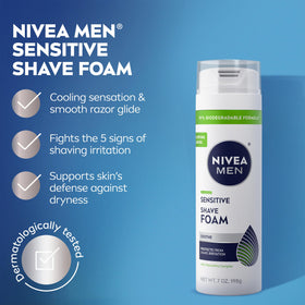 Emballage de 6 canettes de NIVEA MEN Sensitive Shave Foam