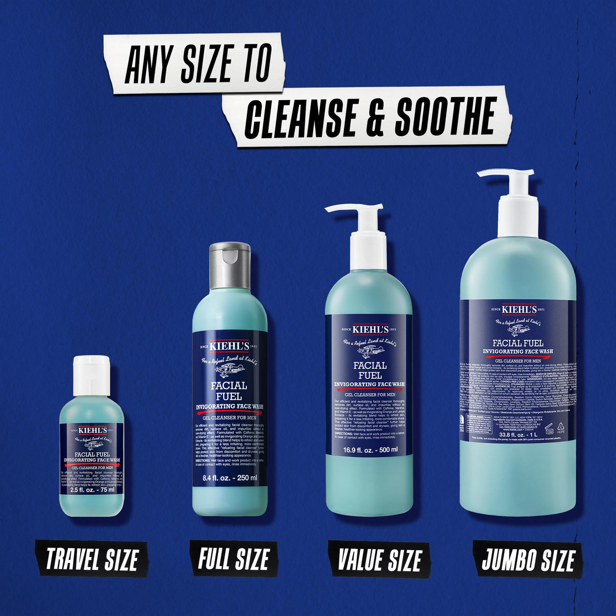 Emballage de Kiehl's Facial Fuel Gel Nettoyant Visage