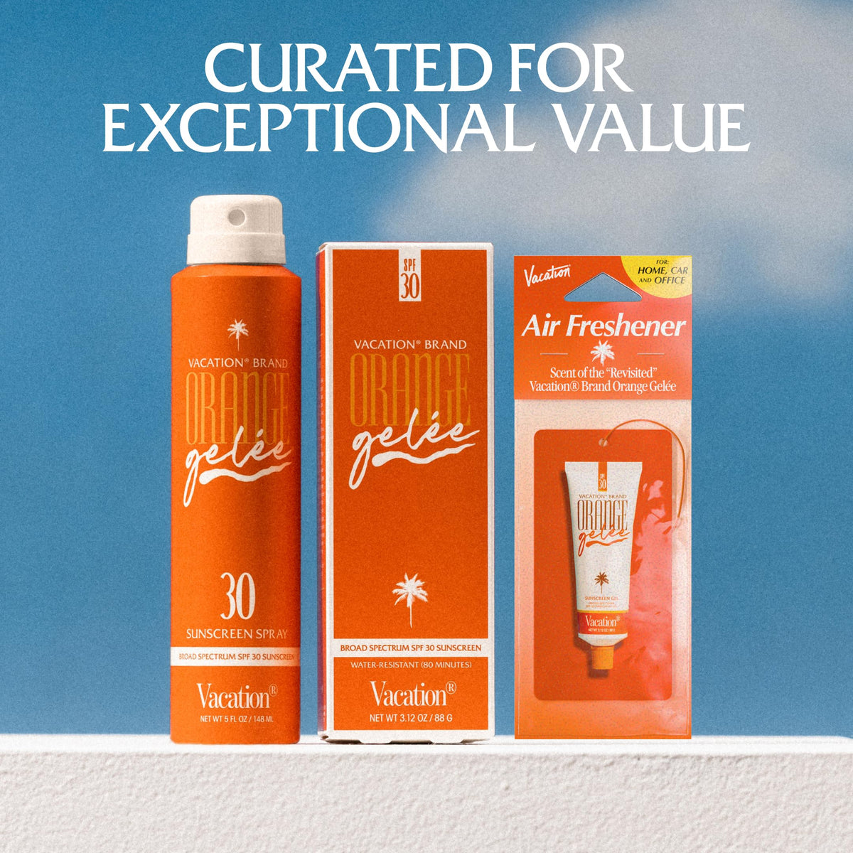 Emballage de l'ensemble Gelée Orange SPF 30 de VACATION