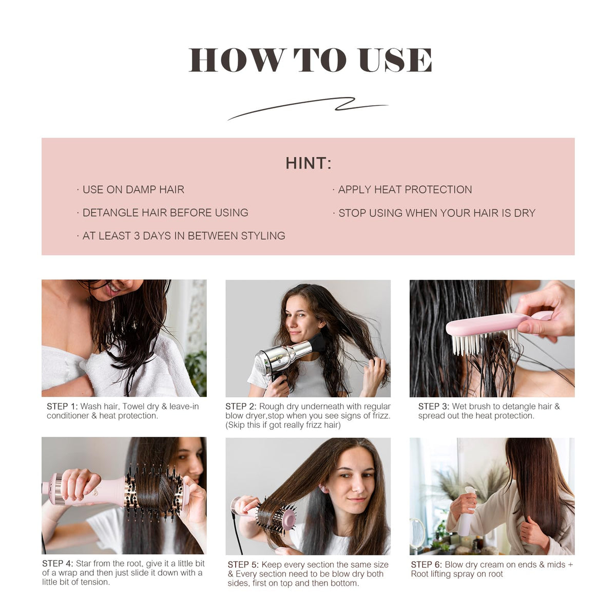 Emballage de la brosse à air chaud Hair Trends