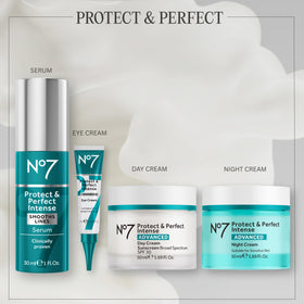 Emballage de la No7 Crème Visage Protect & Perfect Intense