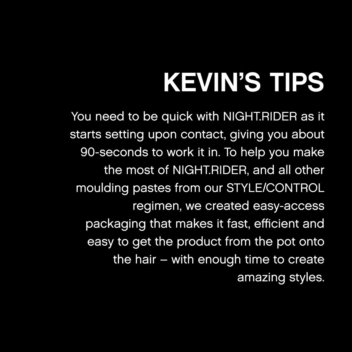 Emballage de la pâte coiffante KEVIN.MURPHY NIGHT.RIDER
