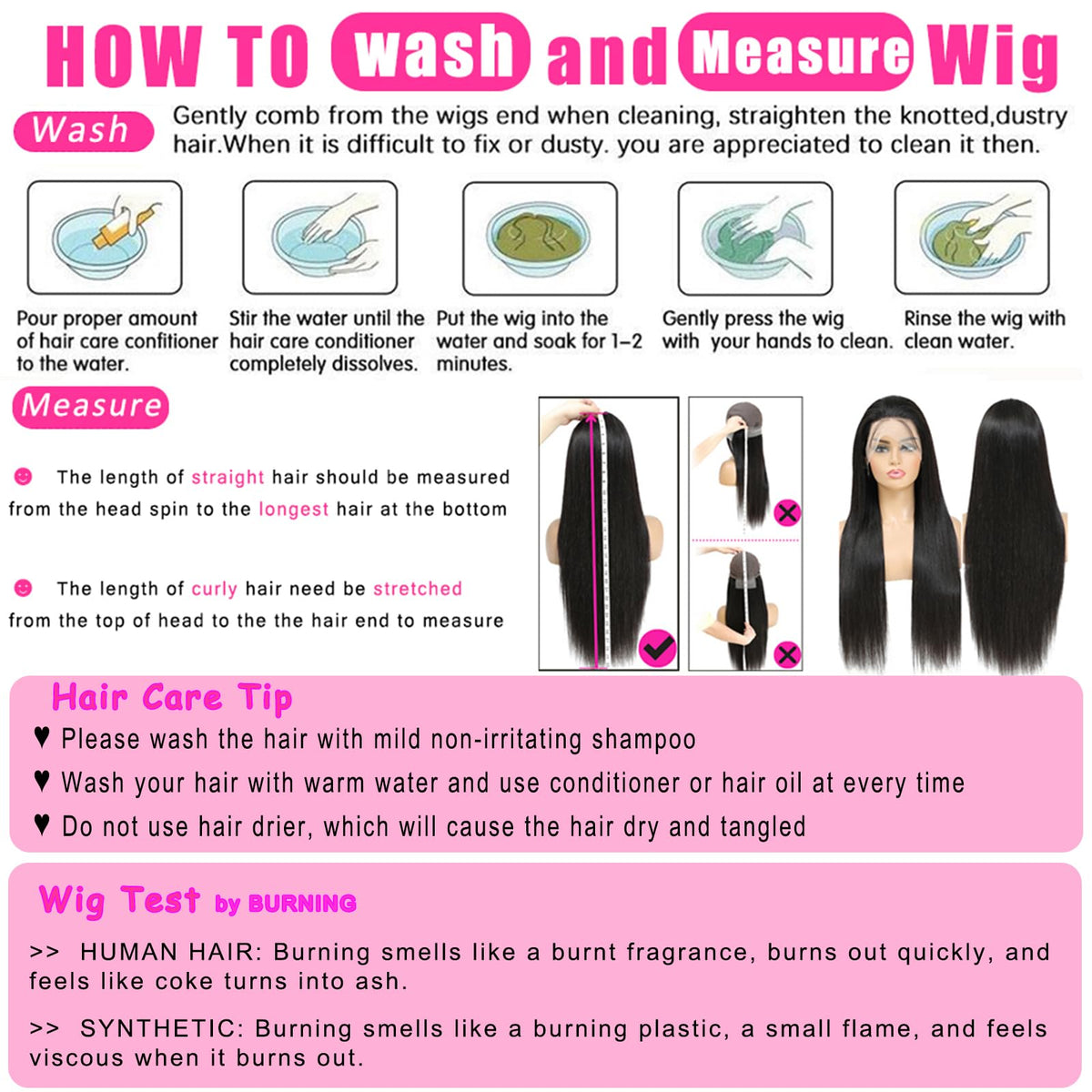 Emballage de la perruque lace front bunGiol