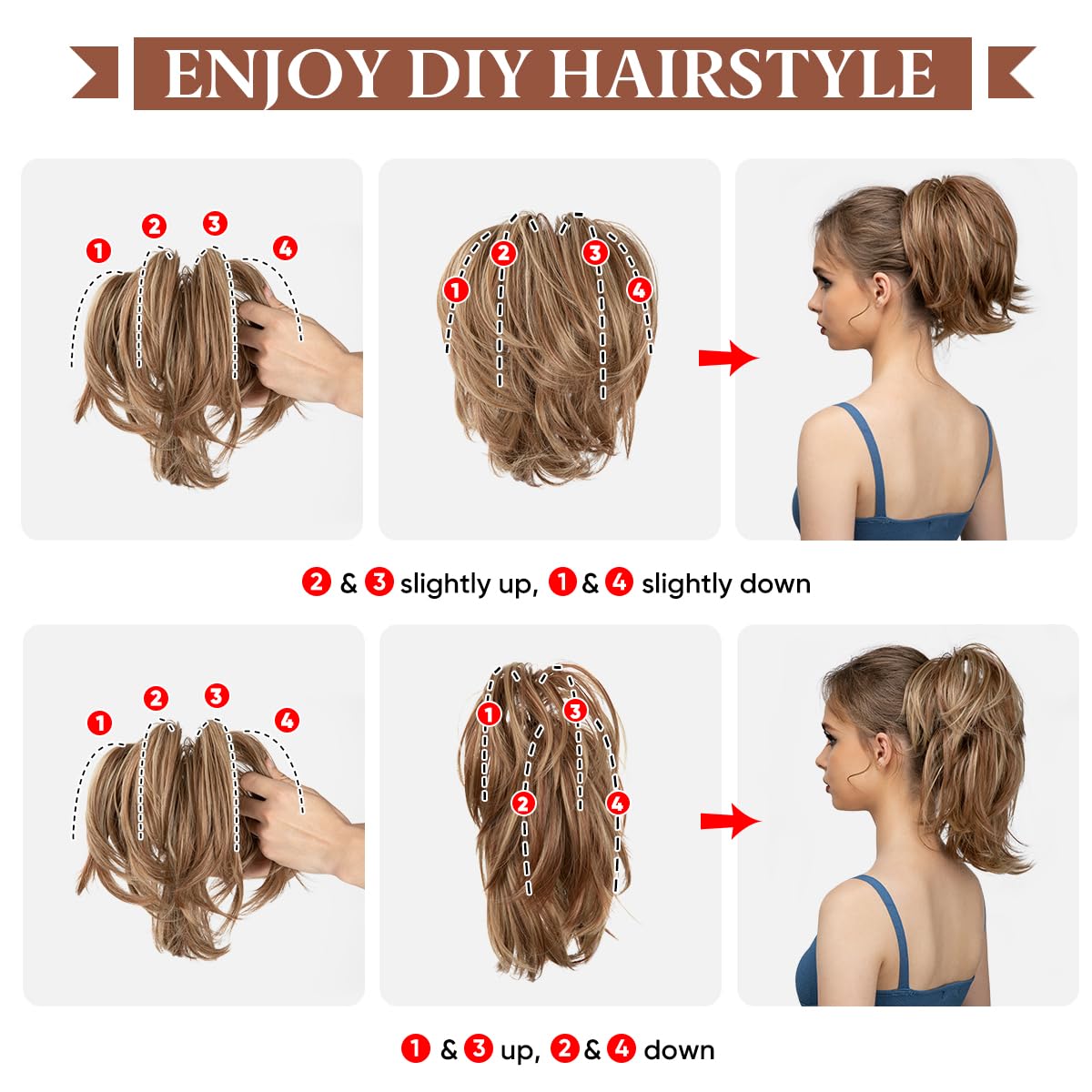 Emballage de la pince à cheveux CJL HAIR avec instructions