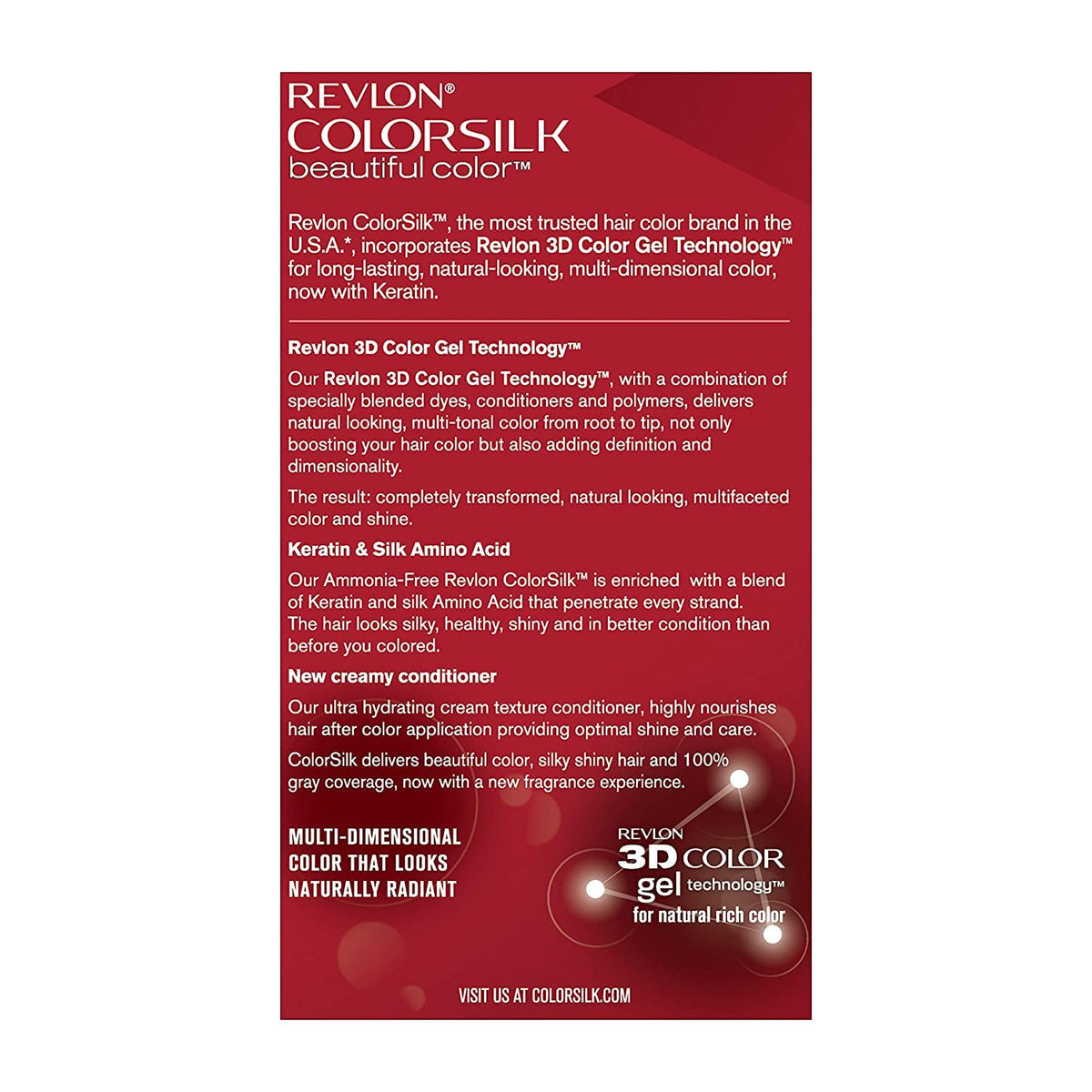 Emballage de la teinture cheveux REVLON ColorSilk 46