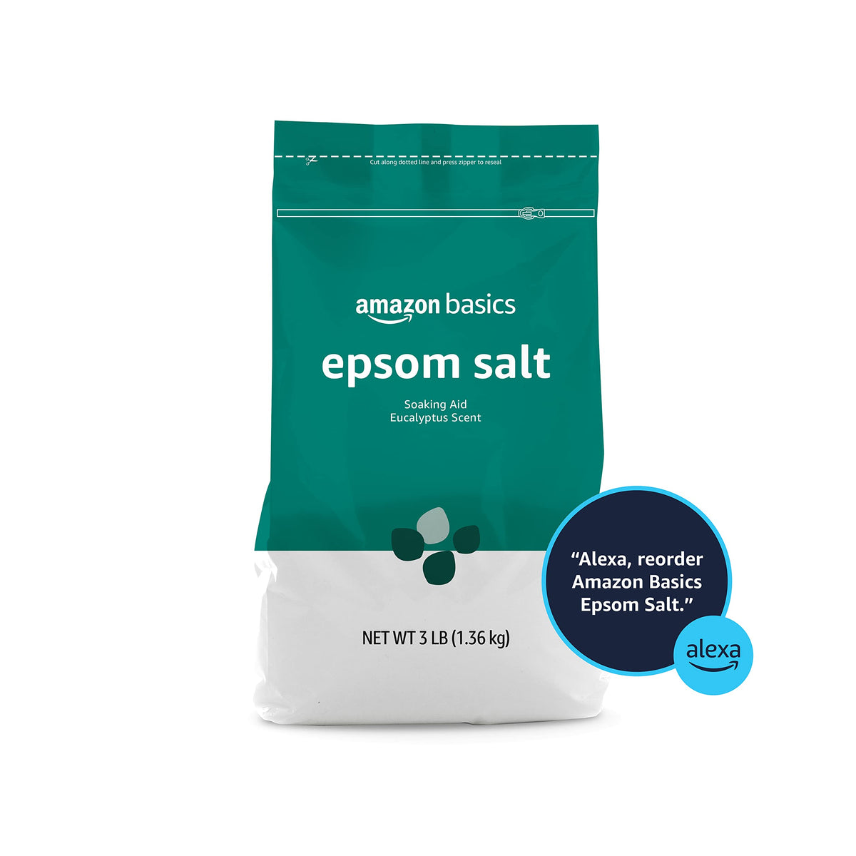 Emballage de sel Epsom Basics avec avertissement