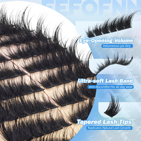 Emballage des cils cluster Eefofnn avec instructions d'application