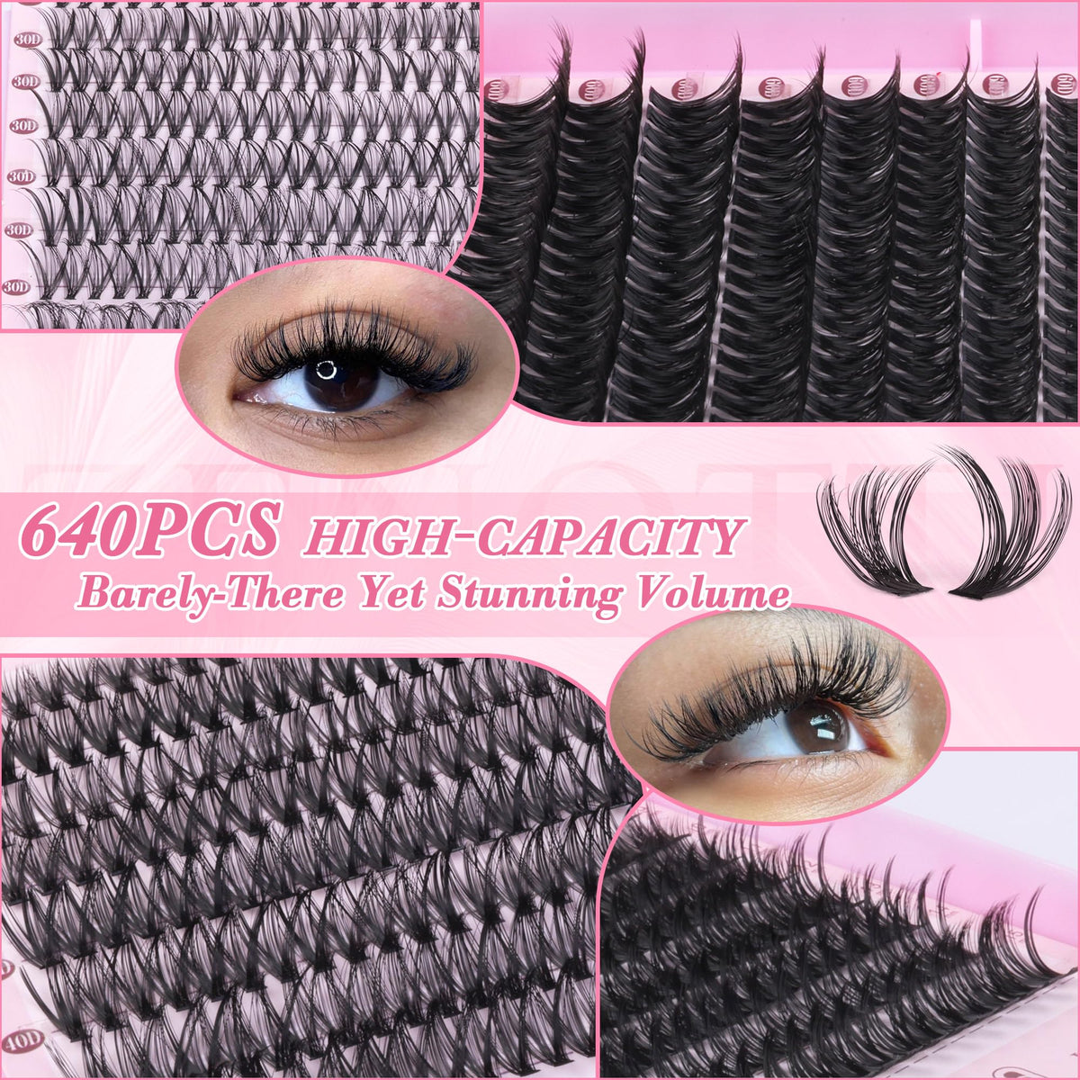 Emballage des cils en grappes zenotti 640PCS