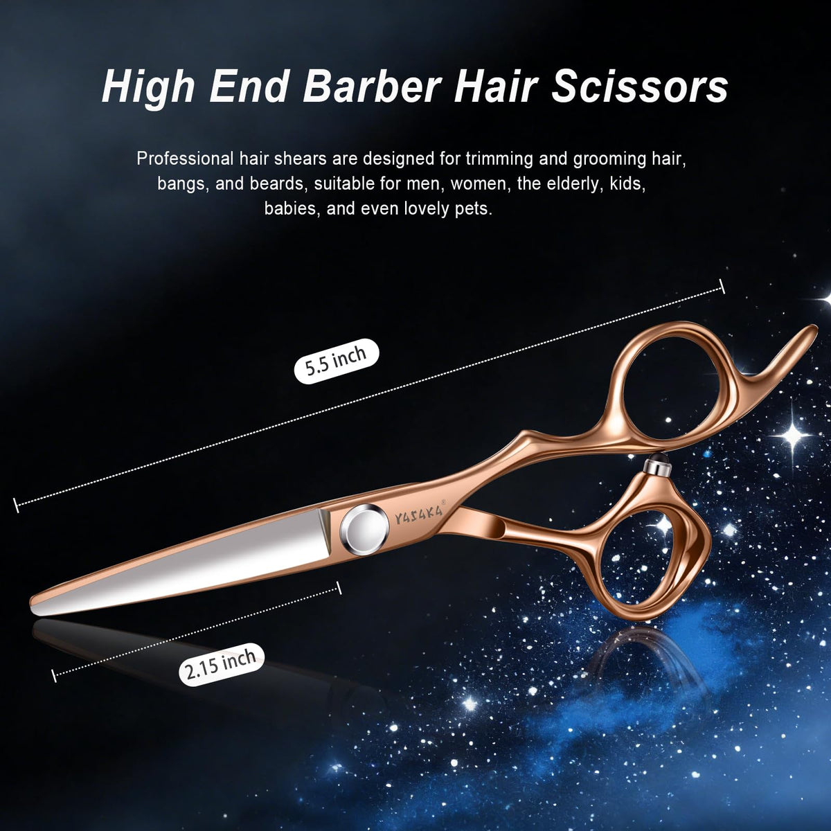 Emballage des ciseaux de coiffure YASAKA avec informations produit