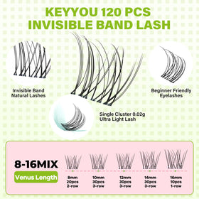 Emballage des clusters de cils KEYYOU C Curl
