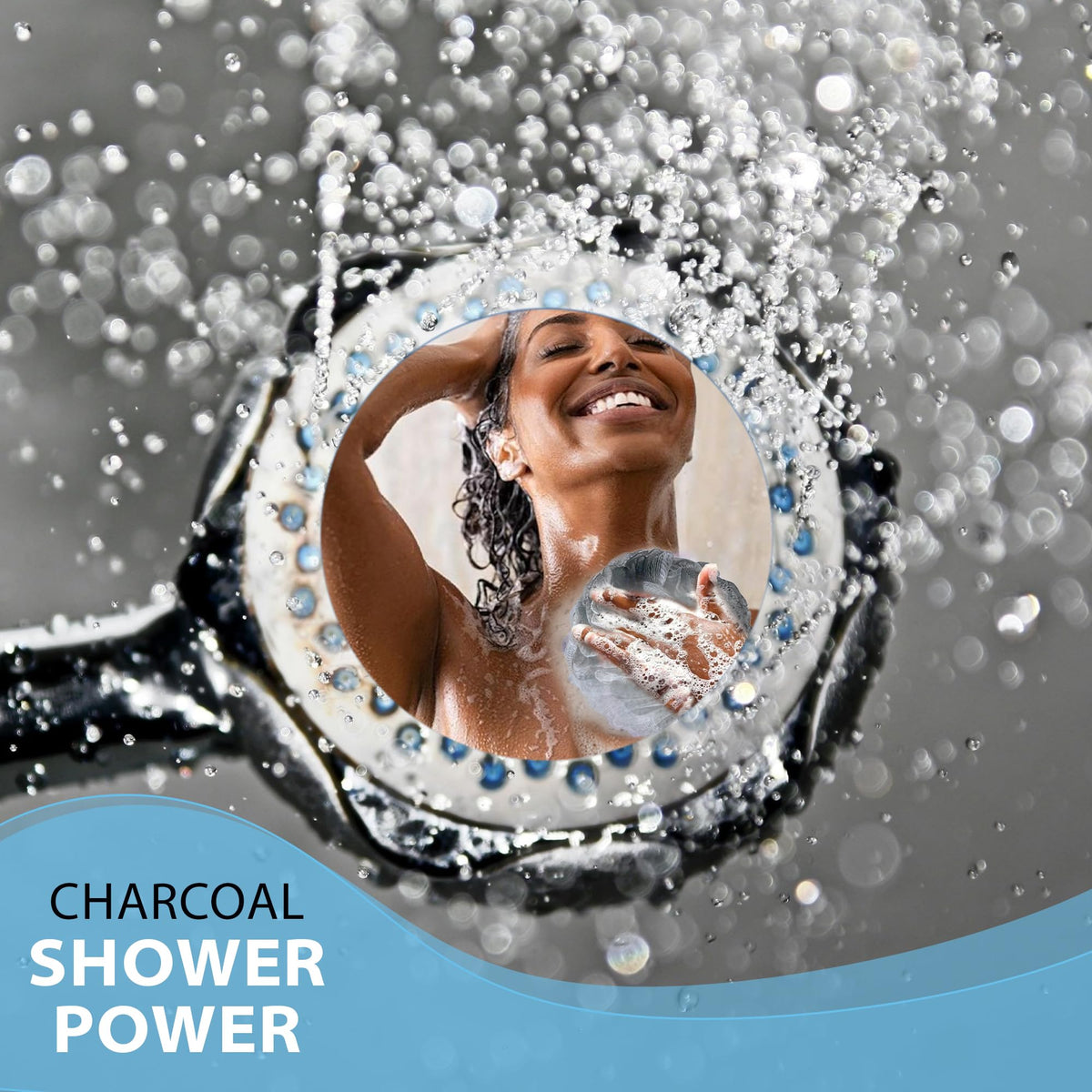 Emballage des éponges de bain Shower Bouquet en charbon noir