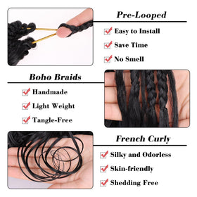 Emballage des extensions bouclées Leeven, 8 packs