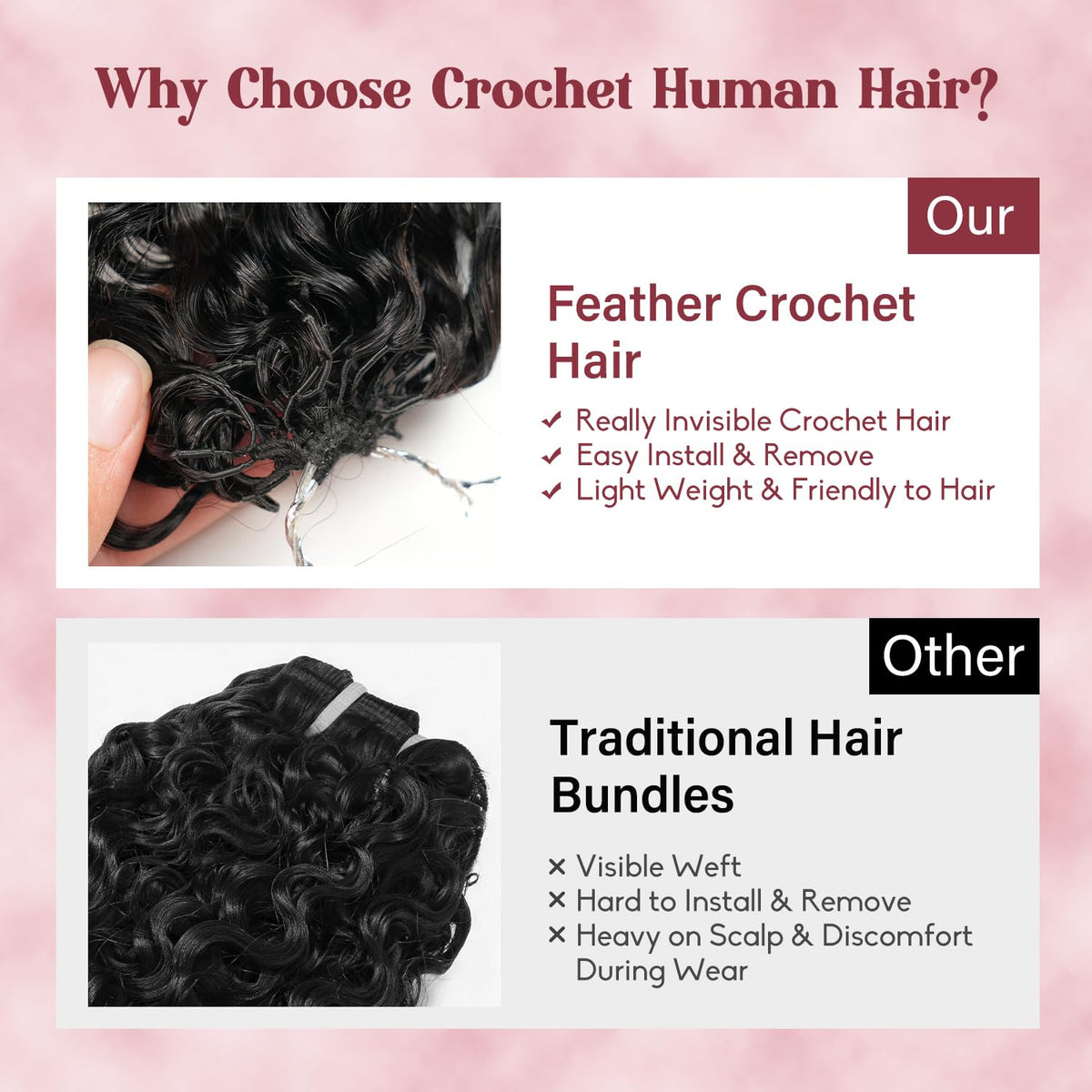 Emballage des extensions Cheveux Bouclés ALIDIDI MINI KNOTS
