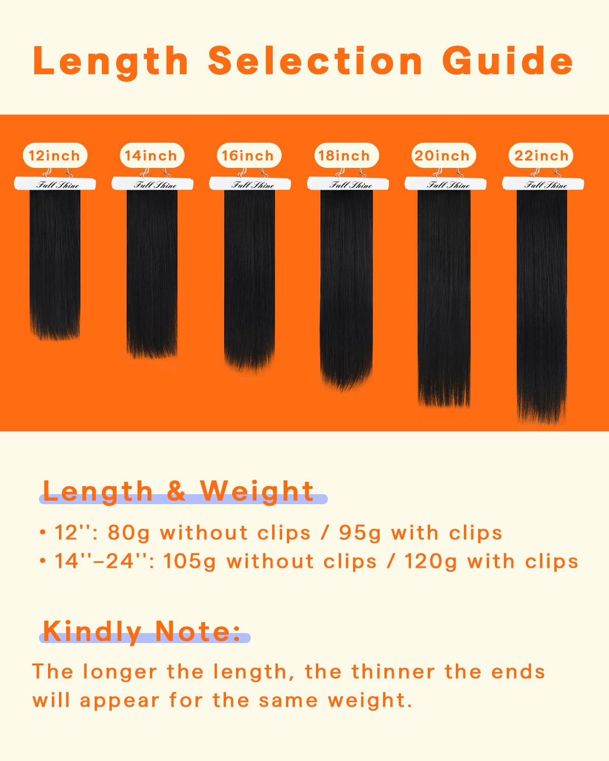 Emballage des extensions cheveux clip-in Full Shine