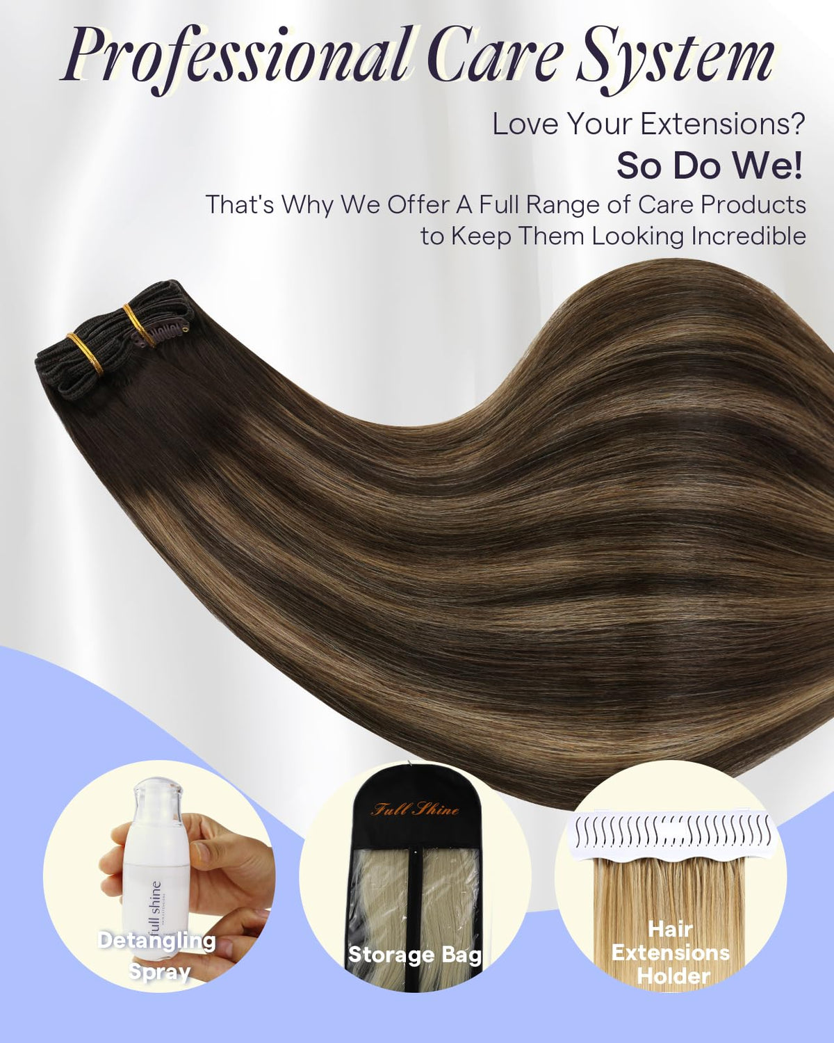 Emballage des extensions cheveux Full Shine