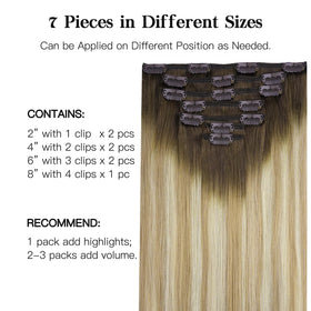 Emballage des extensions de cheveux clip-in hotbanana