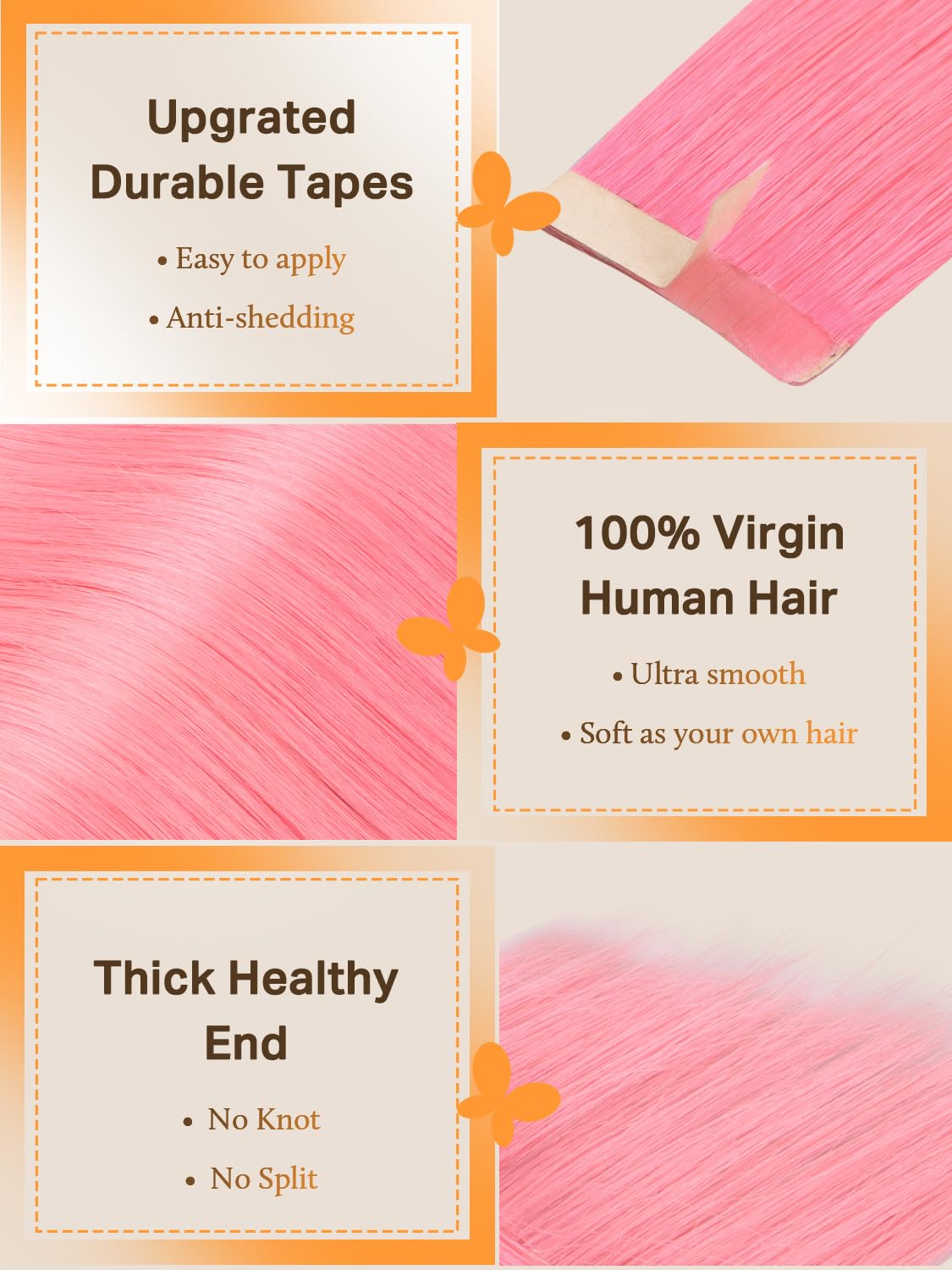 Emballage des extensions de cheveux DOORES, dimensions 13x11.1x1.7 cm