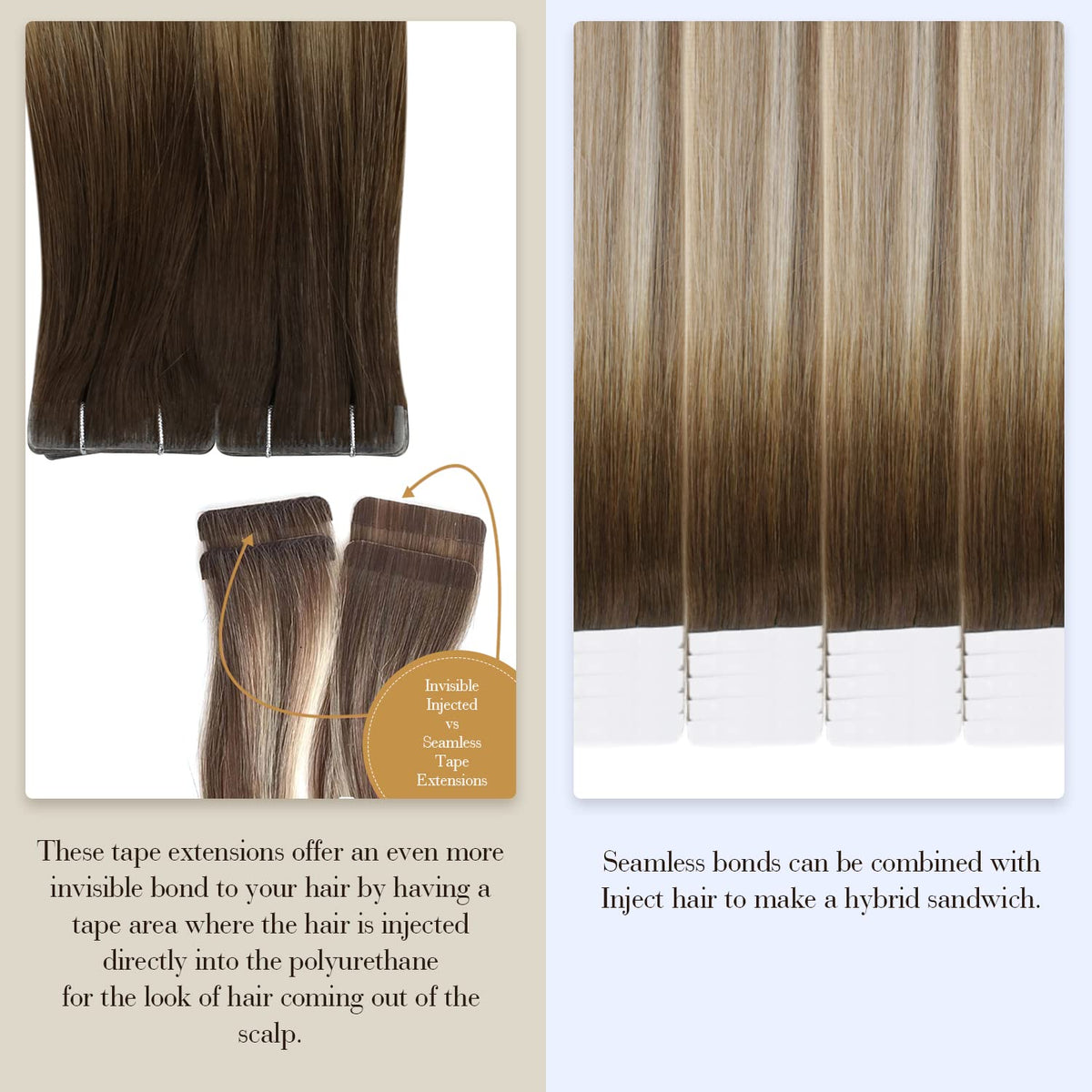 Emballage des extensions de cheveux Full Shine 16 pouces