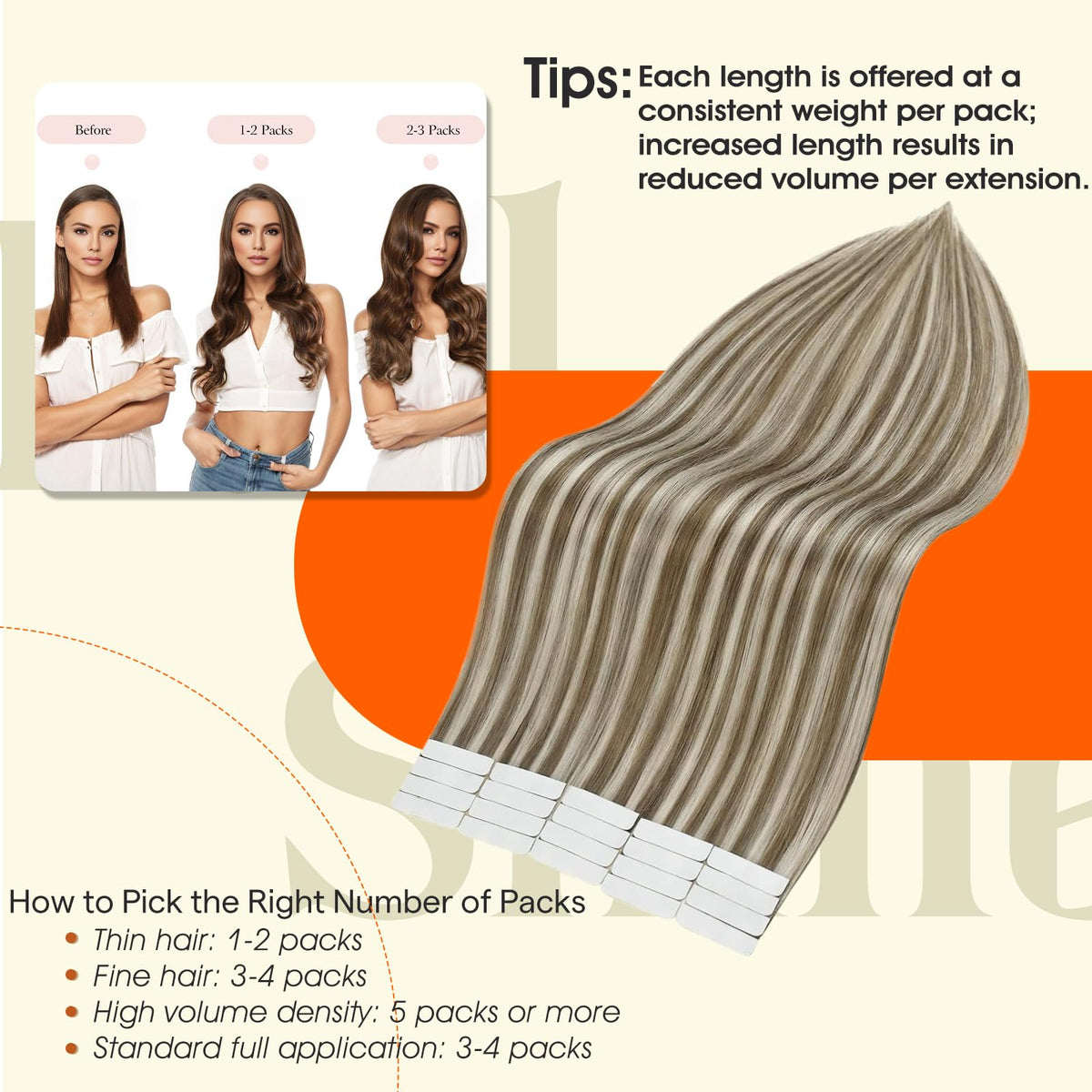 Emballage des extensions de cheveux Full Shine
