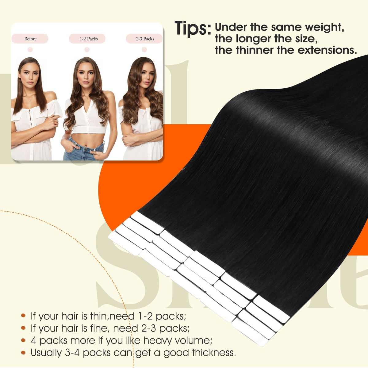 Emballage des extensions de cheveux Full Shine