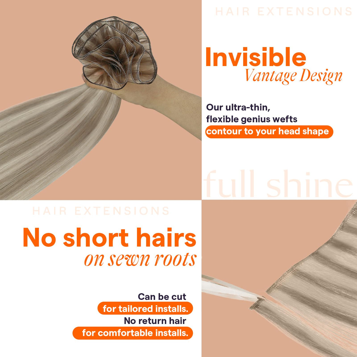 Emballage des extensions de cheveux Full Shine 80g