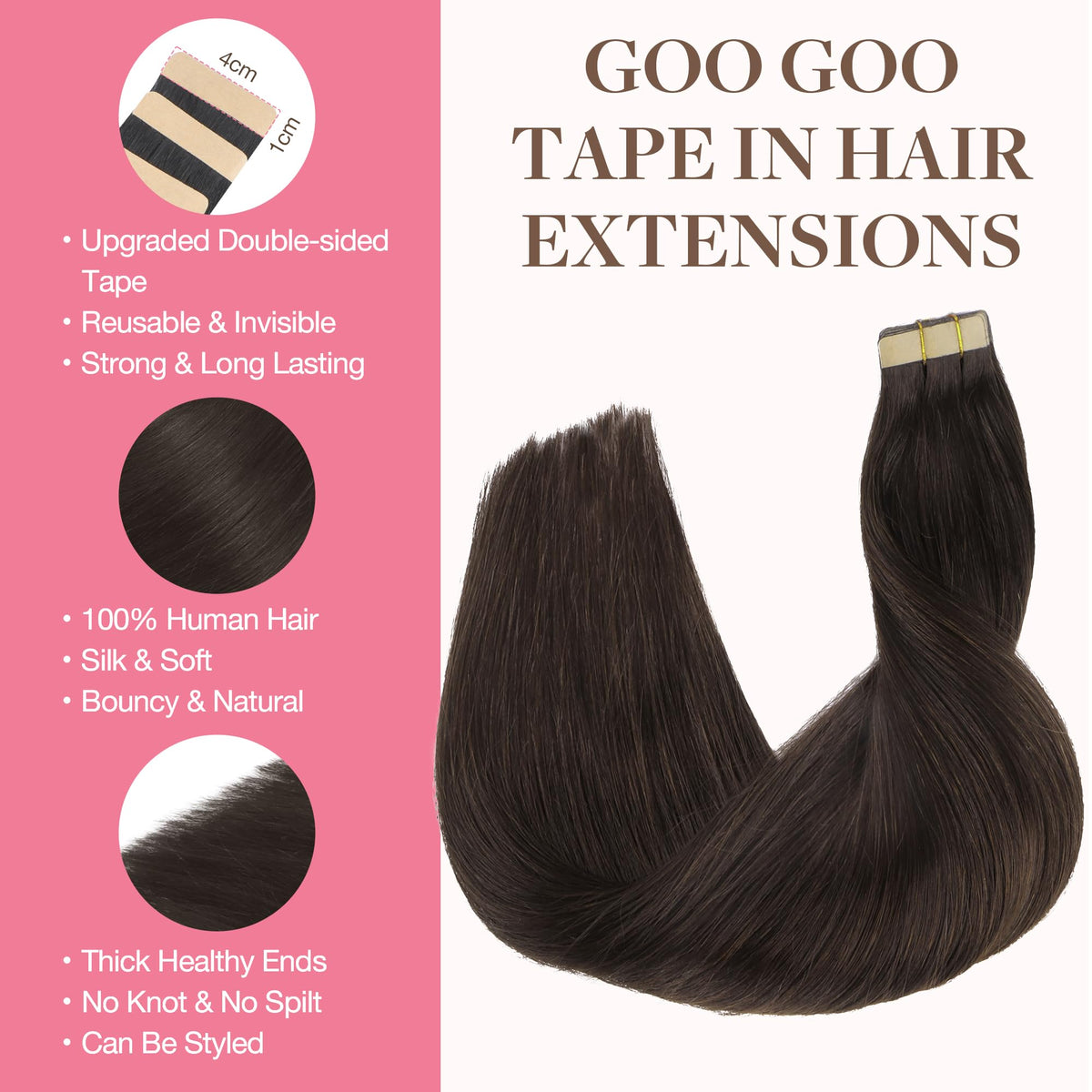 Emballage des extensions de cheveux GOO GOO 20 pièces