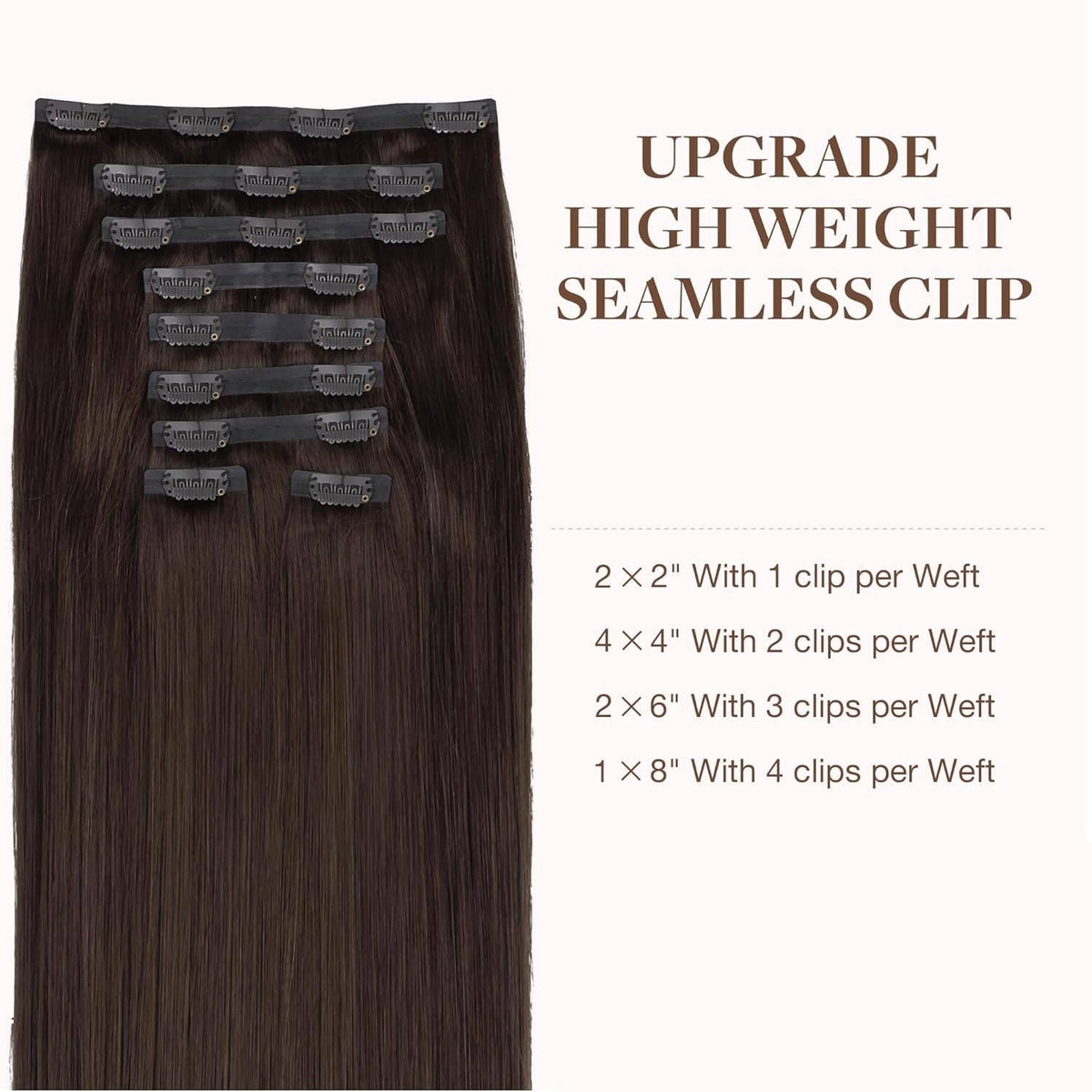 Emballage des extensions de cheveux GOO GOO, 9 pièces, poids de 180g