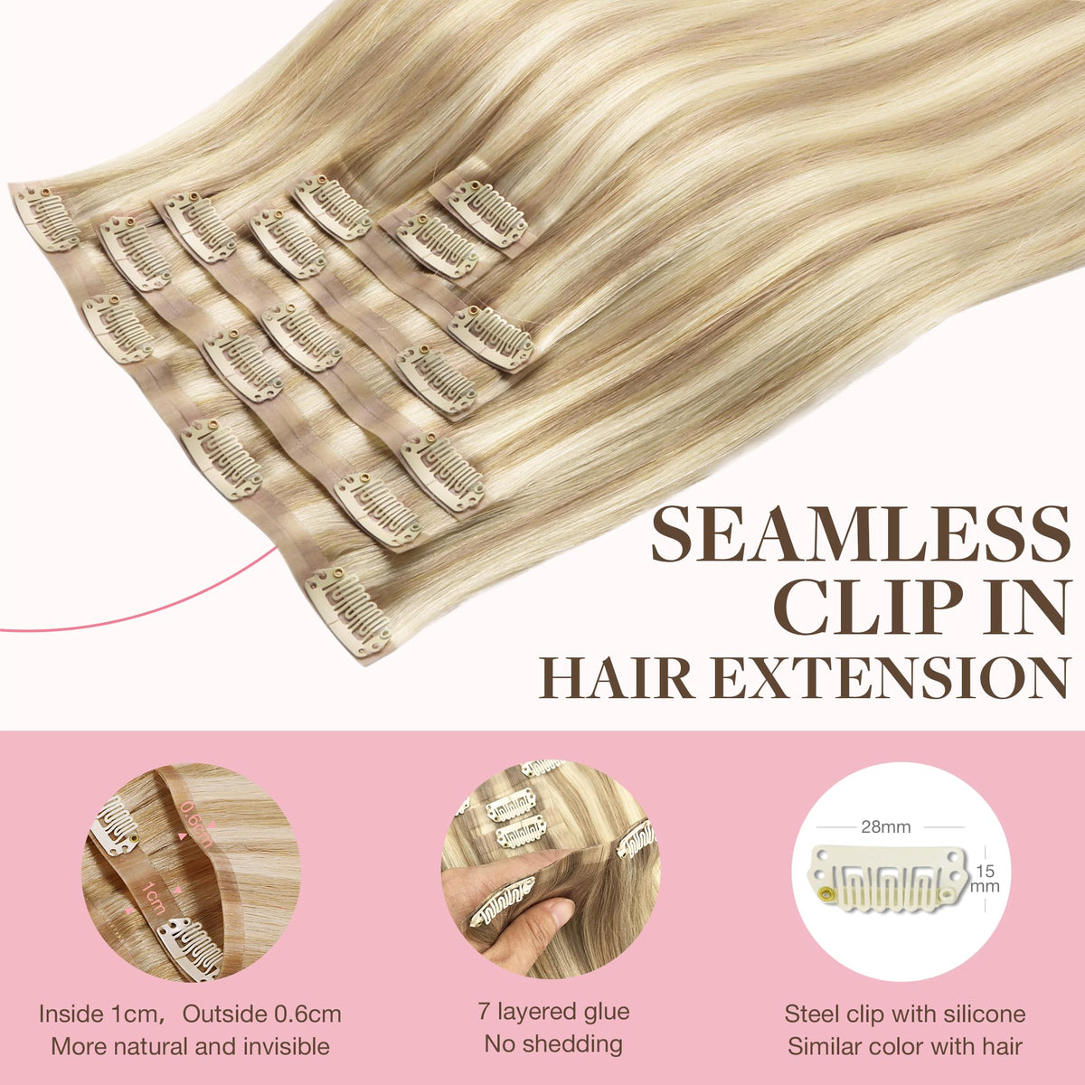 Emballage des extensions de cheveux GOO GOO avec 7 pièces