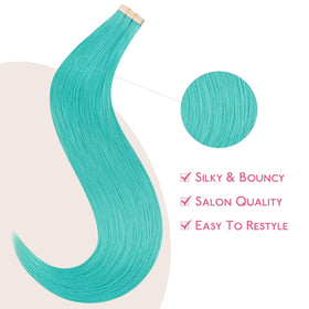 Emballage des extensions de cheveux humains Wennalife Teal Green