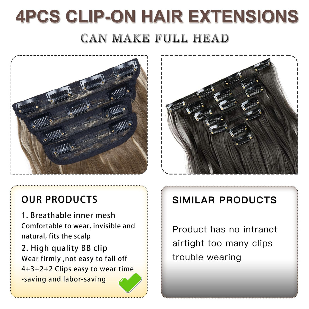 Emballage des extensions de cheveux LEEONS