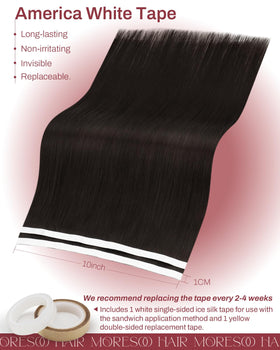 Emballage des extensions de cheveux Moresoo avec accessoires