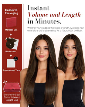 Emballage des extensions de cheveux Moresoo marron foncé