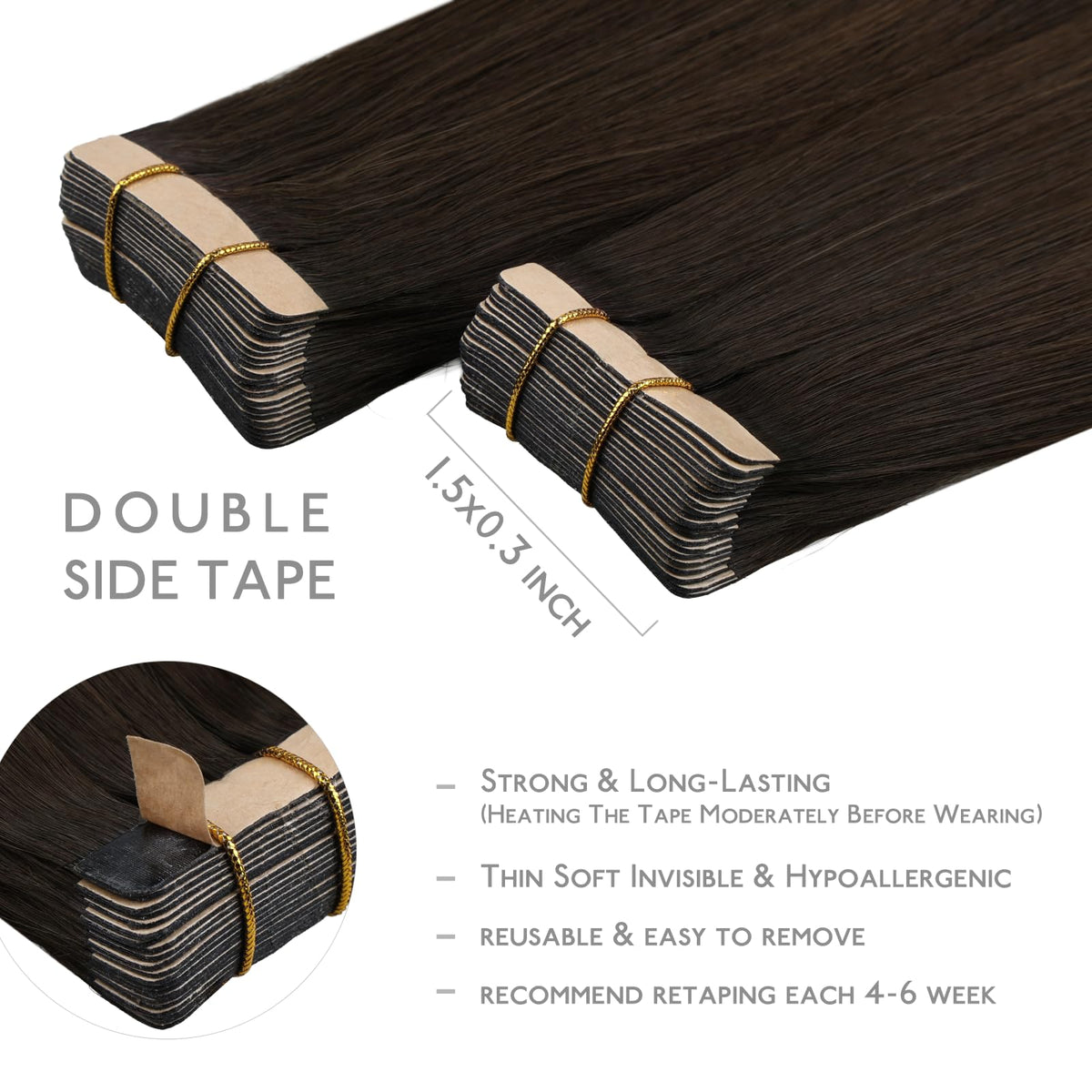 Emballage des extensions de cheveux remy Wennalife