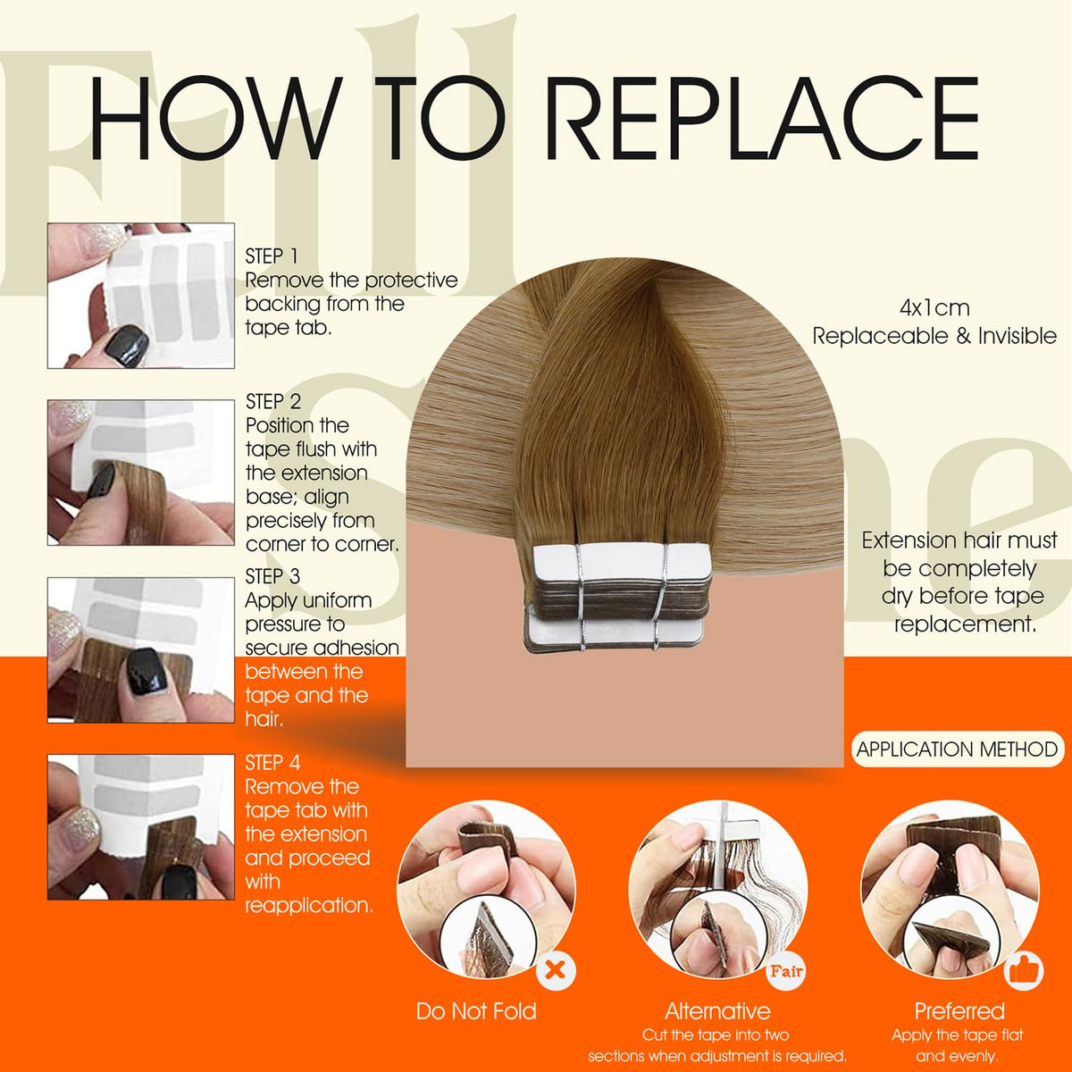 Emballage des extensions de cheveux tissés Full Shine
