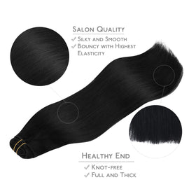 Emballage des extensions de cheveux Wennalife, 7 pièces, couleur noir jet