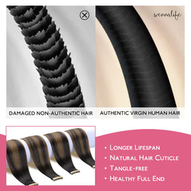 Emballage des extensions de cheveux Wennalife avec 10 pièces