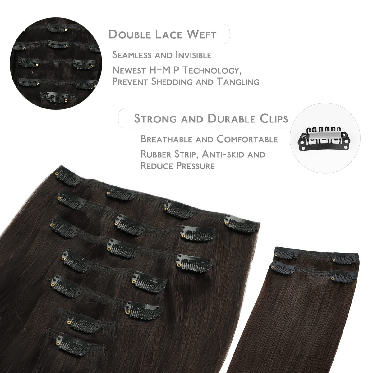 Emballage des extensions de cheveux Wennalife avec 9 pièces