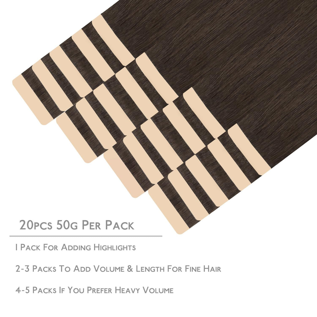 Emballage des extensions de cheveux Wennalife avec spécifications
