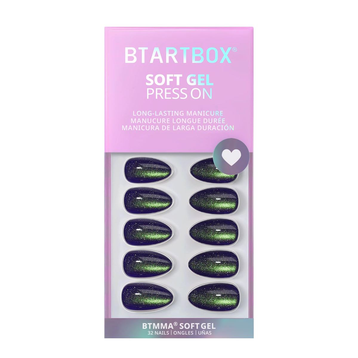 Emballage des faux ongles pressés BTArtbox sur fond blanc