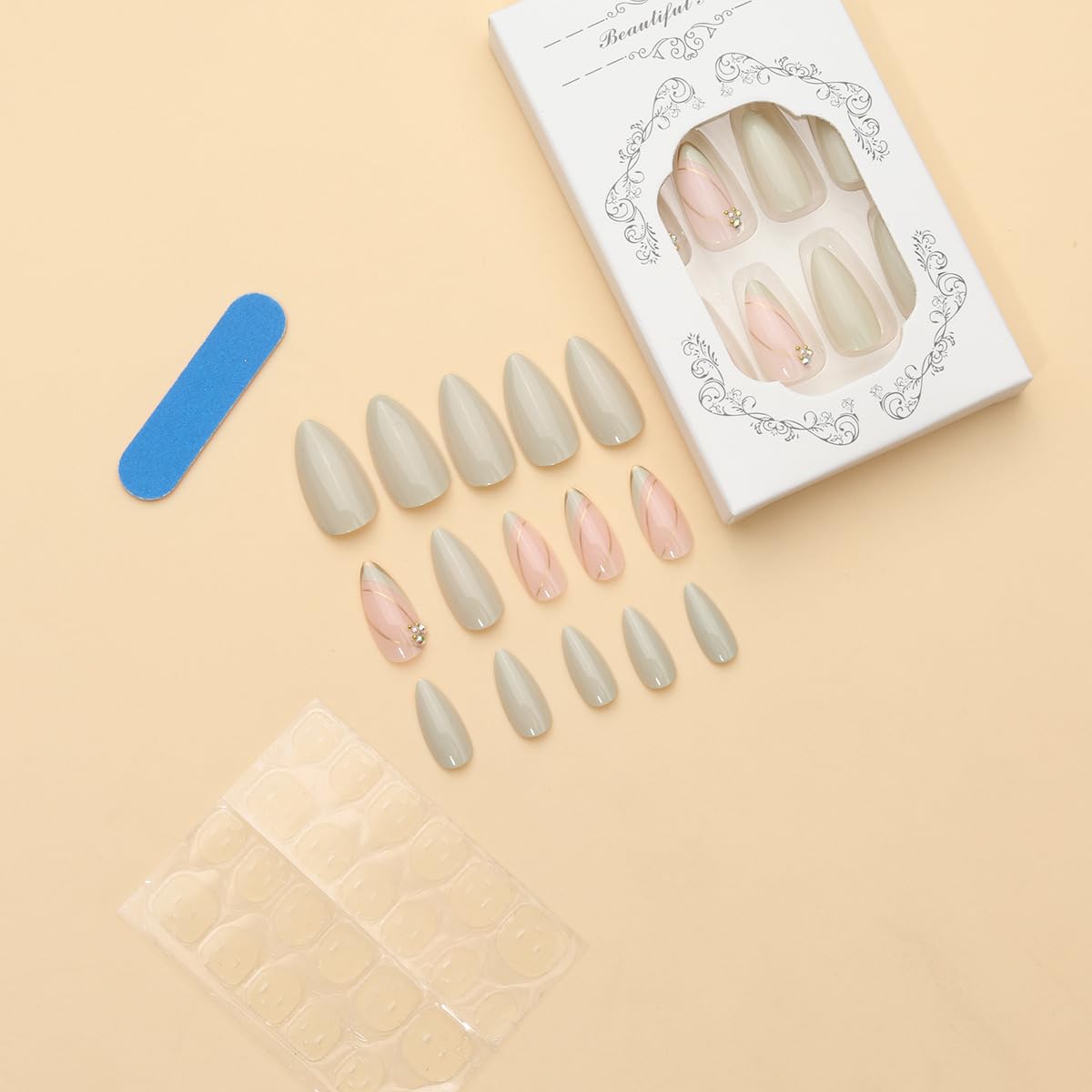 Emballage des faux ongles pressés CTTHNBD avec tous les accessoires inclus
