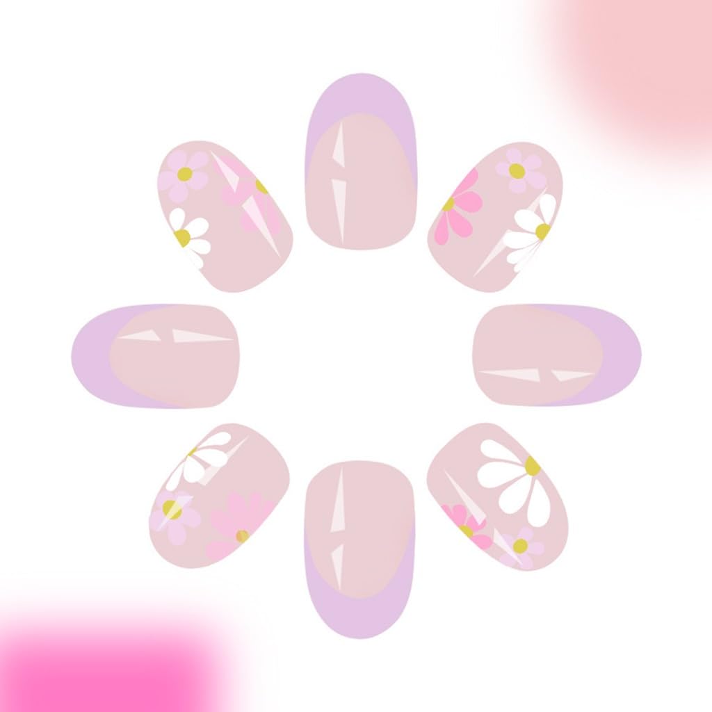 Emballage des faux ongles pressés fleuris CTTHNBD
