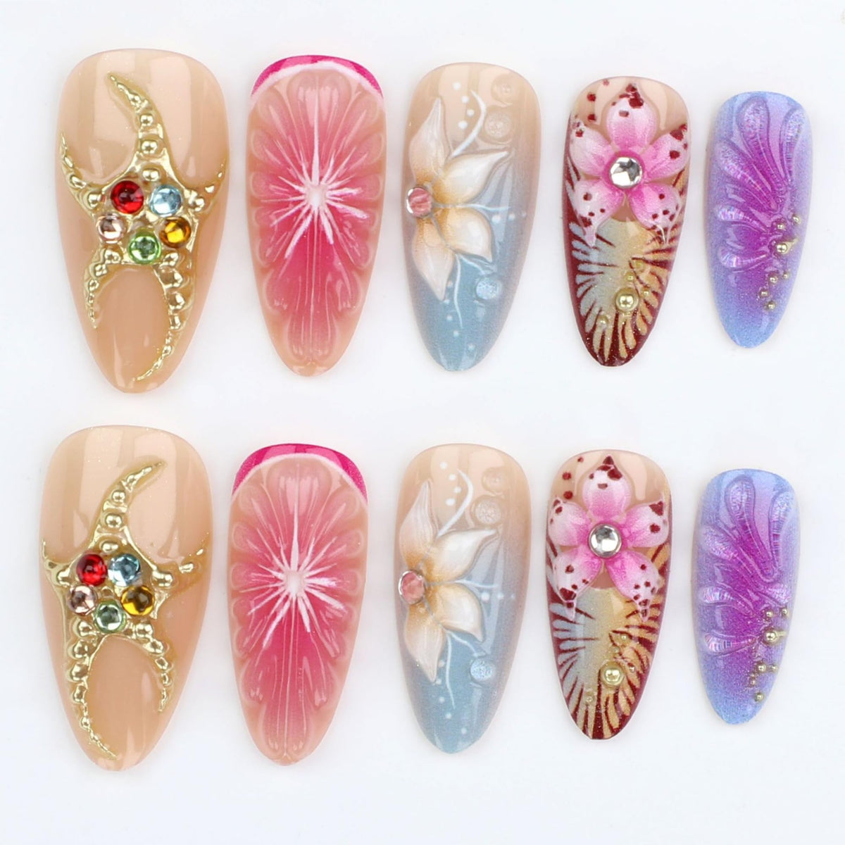 Emballage des faux ongles SEENEEY Ombre Fleur