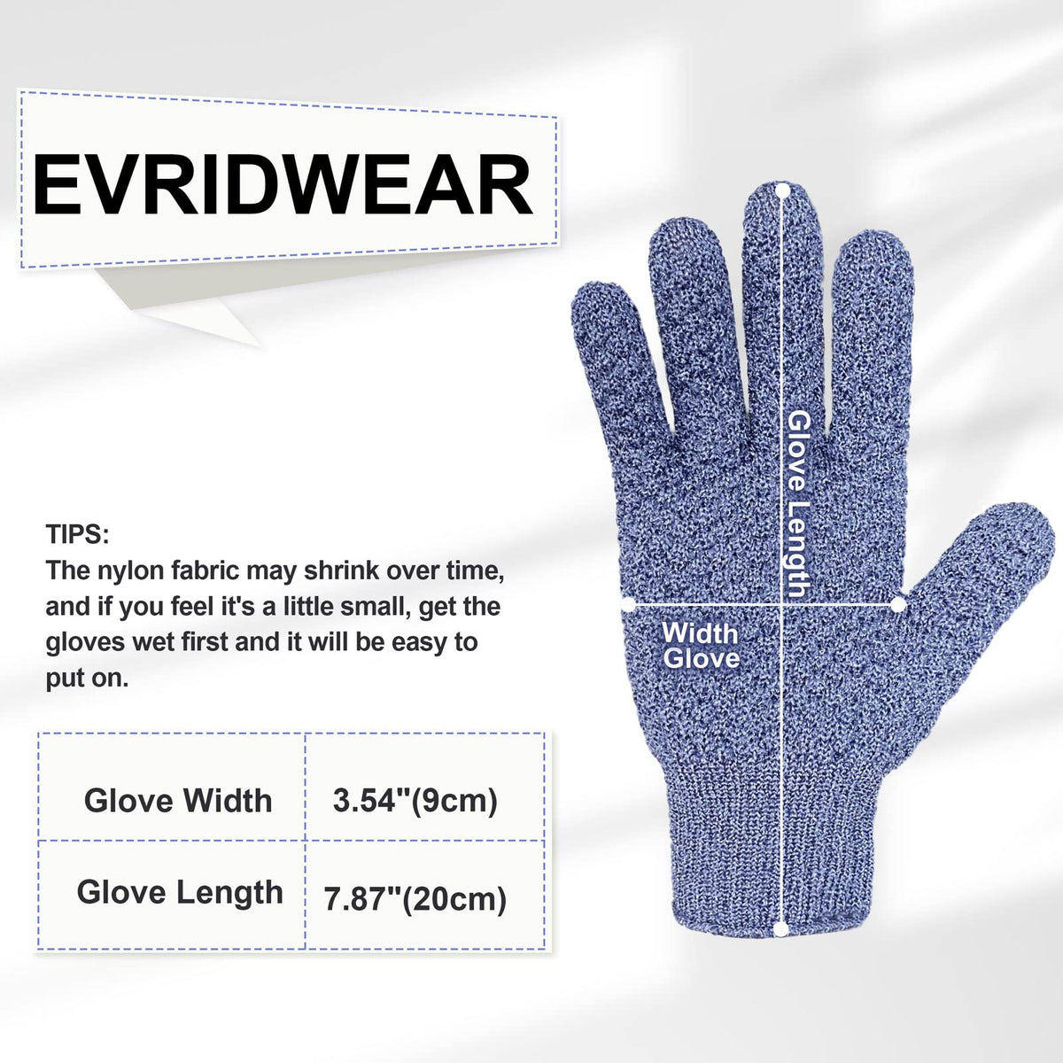 Emballage des gants exfoliants Evridwear