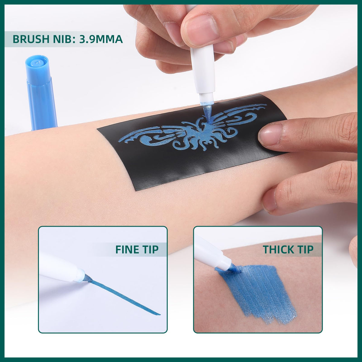 Emballage des marqueurs de tatouages temporaires Anmmy